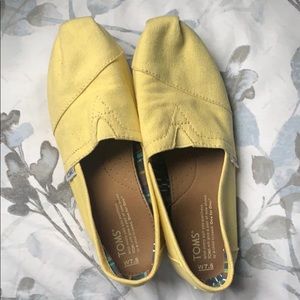 Pale Yellow Toms Slip-Ons